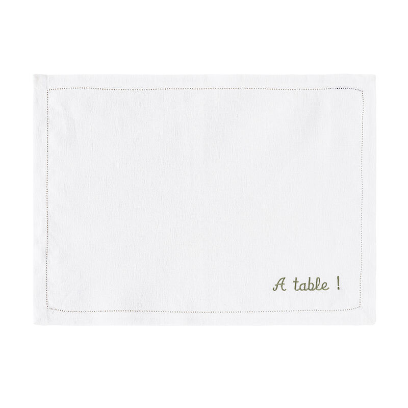 Set de table Portofino Fiori Bianco 50x36 100% lin, , hi-res